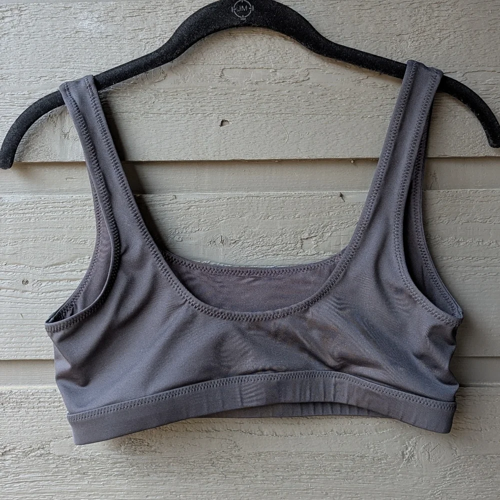 SKIMS Signature Swim Recycled Tank Bikini Top Solid Black Size Medium